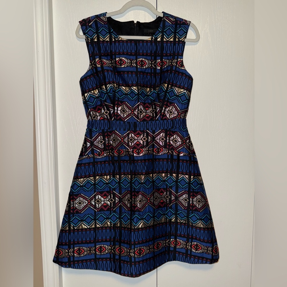 J.Crew Textured Windowpane Jacquard Dress